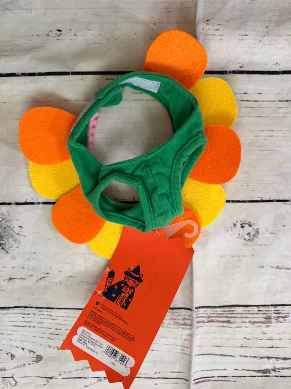 Flower Petal Cat Headpiece - Orange & Yellow